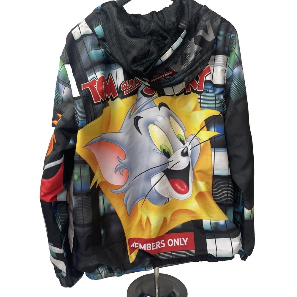 Members Only Tom and Jerry Windbreaker Mens XL Multicolor Good Graphic Jacket - Picture 3 of 7